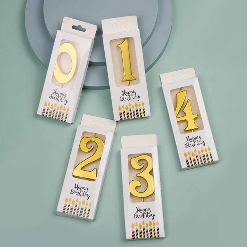蛋糕数字蜡烛生日结婚庆场景布置金色男生女孩儿童周岁派对装饰