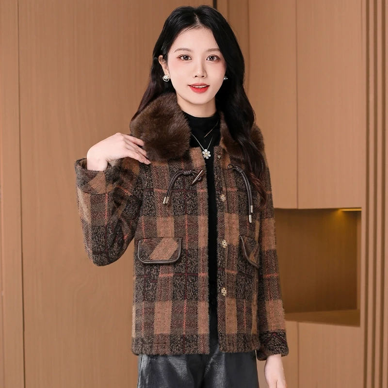 【可蓓儿】2025年新款女装高端品牌小香风毛呢短外套女士秋冬妈妈装