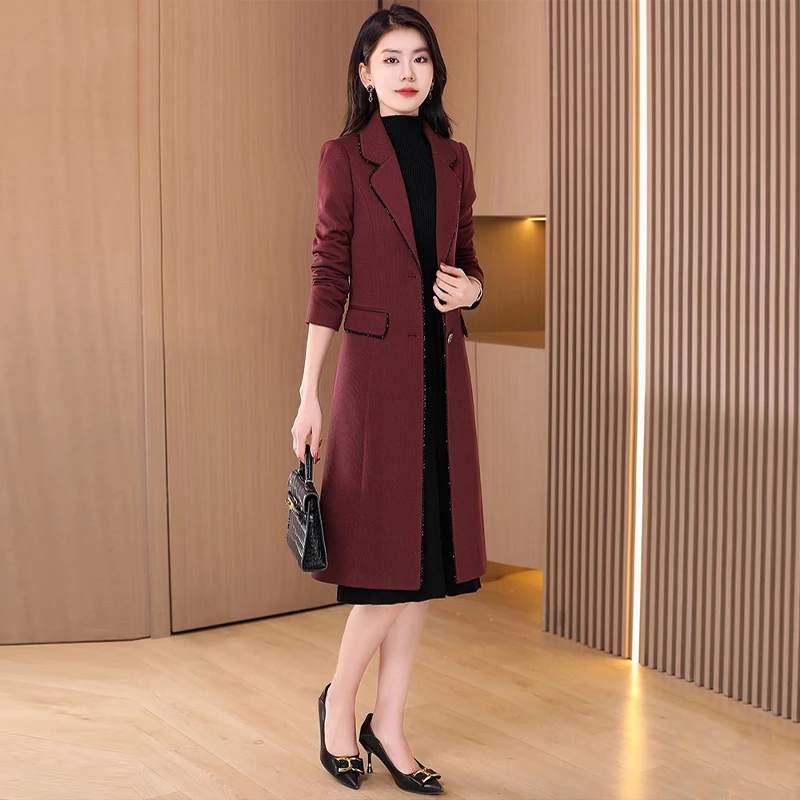 气质服装红色贵夫人风衣外套女2025新款秋时尚洋气品牌中长款大衣