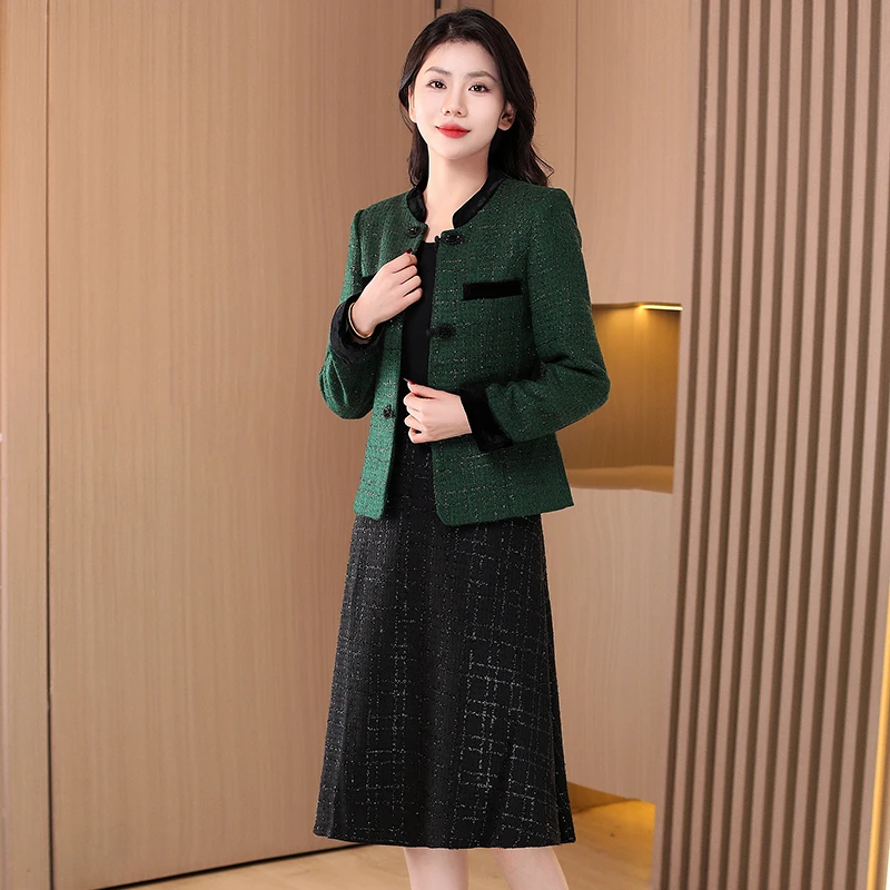 气质服装新中式贵夫人品牌连衣裙2025新款秋时尚入秋女装一整套裙