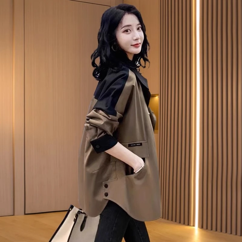 【可蓓儿】洋气休闲装杭州意法风衣外套女士2025新款时尚小个妈妈装