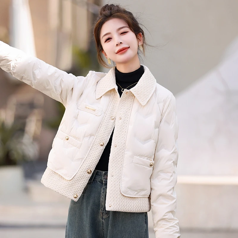 小香风短款轻薄羽绒服女冬季2024新款轻奢小个子时尚流行高端袄子