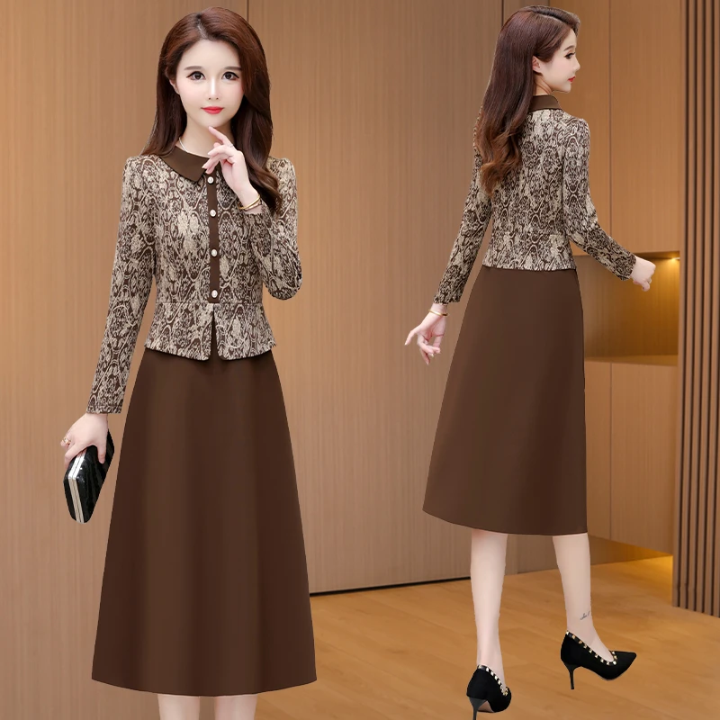 【可蓓儿】小个子气质高级感女装连衣裙2025新款春秋针织长袖妈妈装