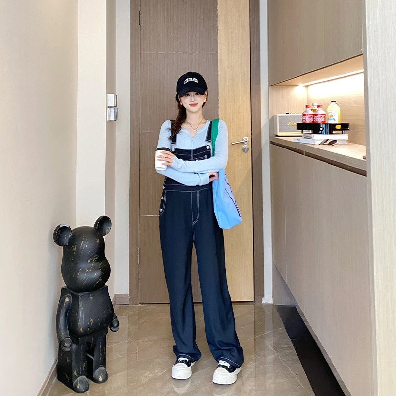 leilaxiaojie/蕾拉小姐孕妇装春款针织打底上衣休闲工装背带裤子