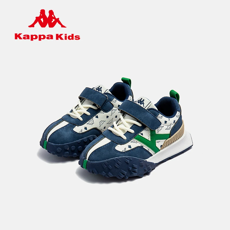 Kappa卡帕儿童鞋男童休闲运动鞋秋季魔术贴防滑耐磨中大童老爹鞋