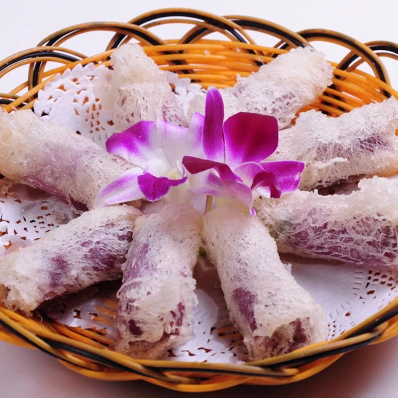 娘惹山药速冻甜点银丝卷紫薯春卷糕点港式点心半成品油炸小吃商用