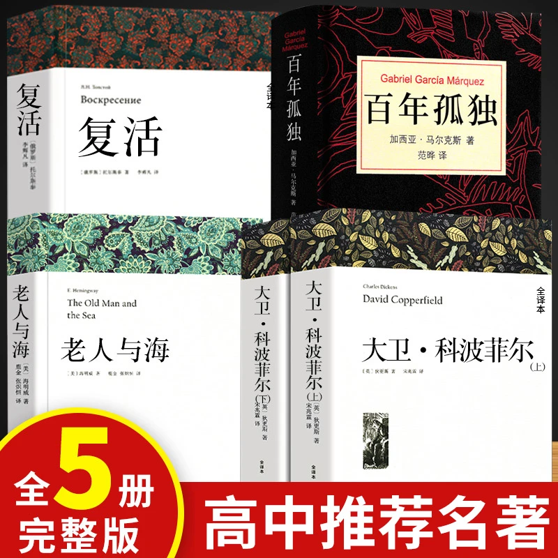 高中阅读复活大卫科波菲尔老人与海百年孤独课外世界名著无删完整