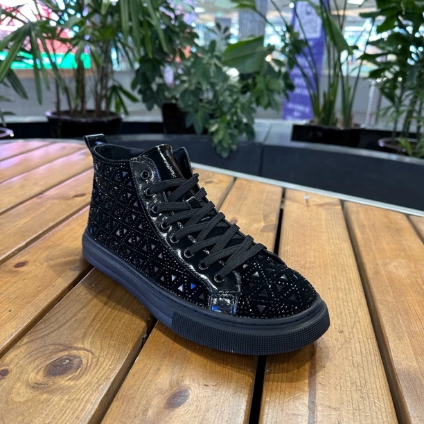 （单棉同款）男士潮鞋工装鞋休闲板鞋秋季百搭满钻潮流秋季2627-3