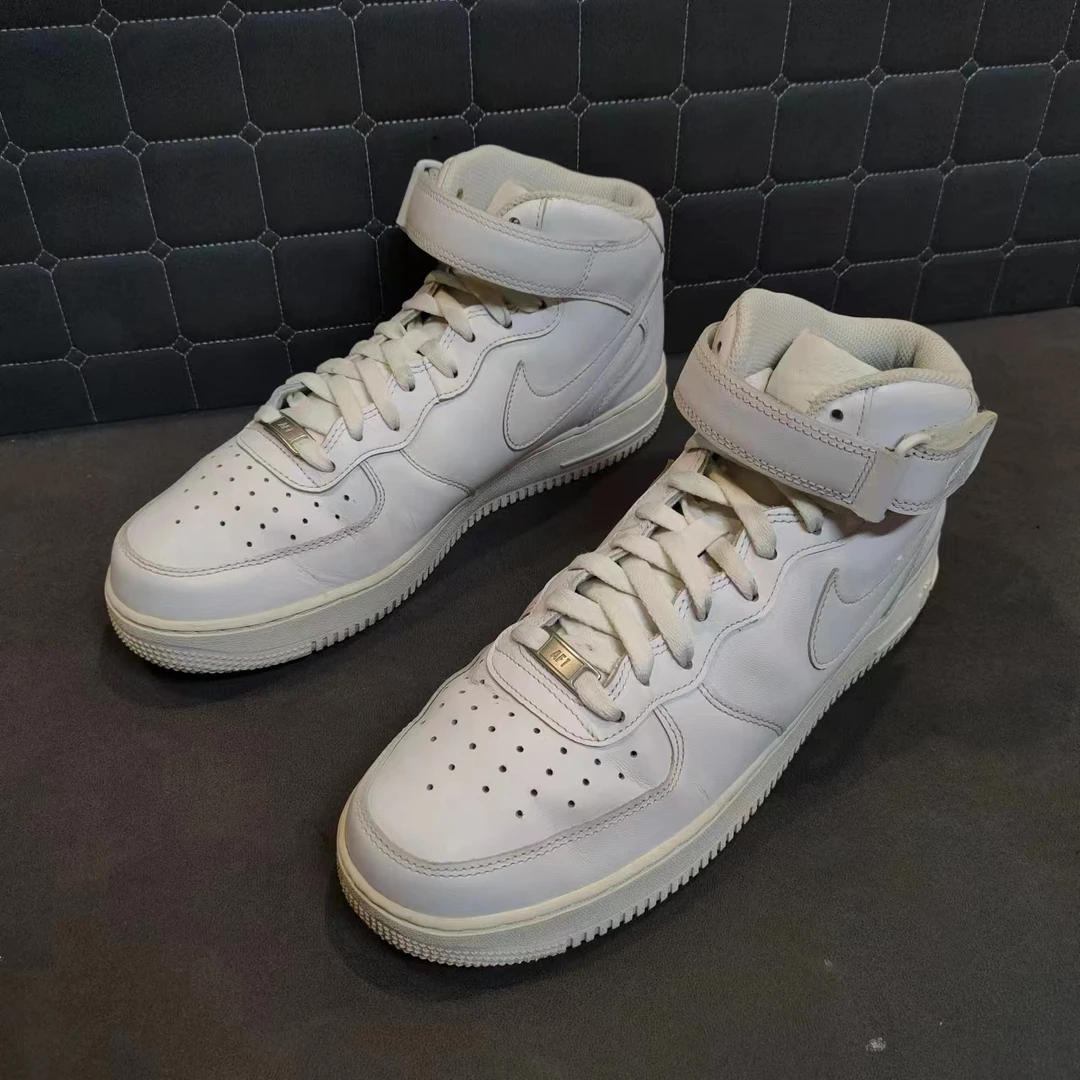 44.5码/93新/捡漏/AF1 空军 白 中帮/无盒/潮鞋/运动鞋/球鞋