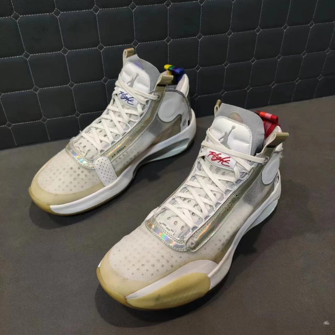 42码/93新/公价2449/AJ34 白镭射/无原盒/篮球鞋/运动鞋/实战鞋