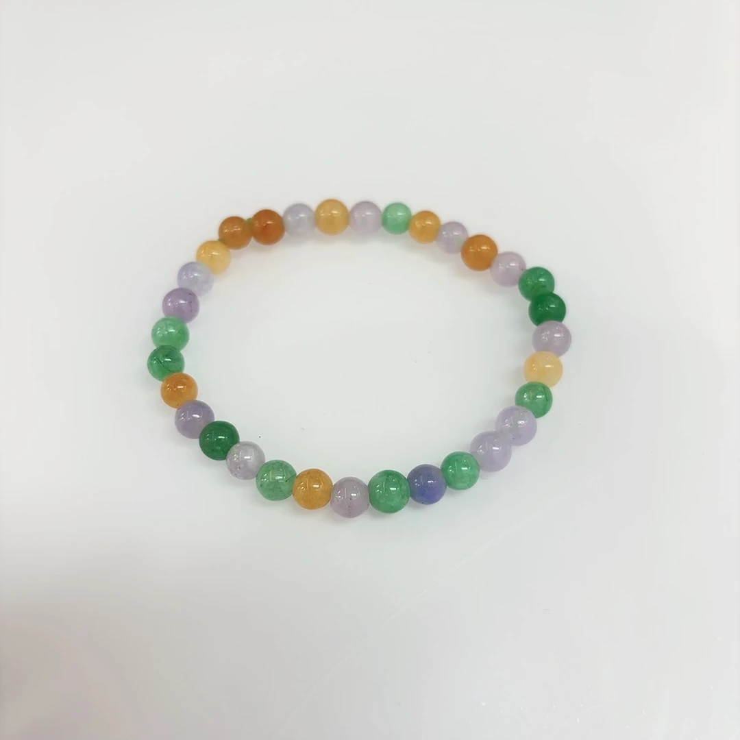 翡翠三彩手串6m*多样性单个发货