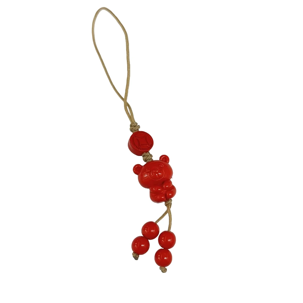 含辰砂工艺品朱砂小熊挂件*多样性单个发货