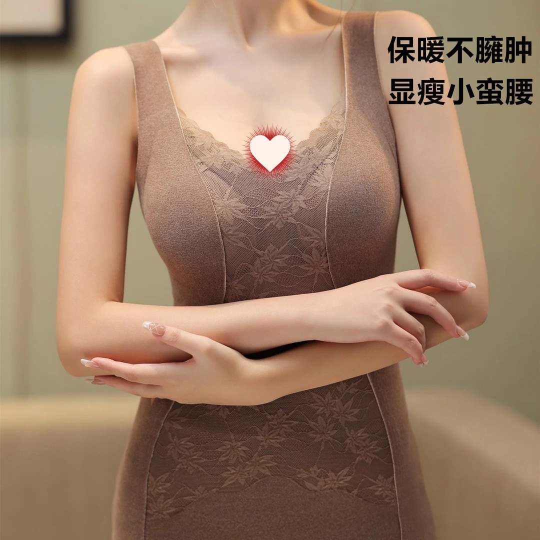 【保暖小蛮腰】秋冬季德绒保暖显瘦一体式美体美背背心 轻奢女皇