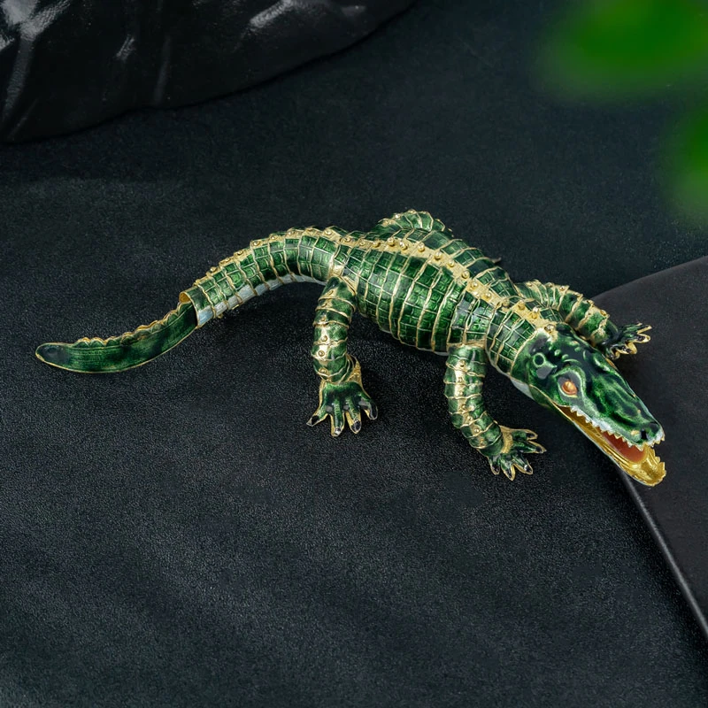 非金属吊坠 【何姐聊收藏】绿色鳄鱼活结摆件 07002291