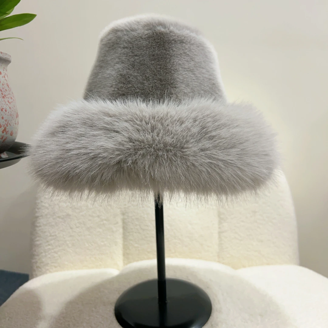 【Am精选】2024时尚百搭毛绒蒙古帽女秋冬保暖护耳加厚渔夫帽