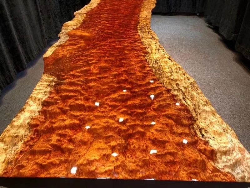 正宗高山茶桌巴花大板3209711自然边设计适合茶室茶台或老板办