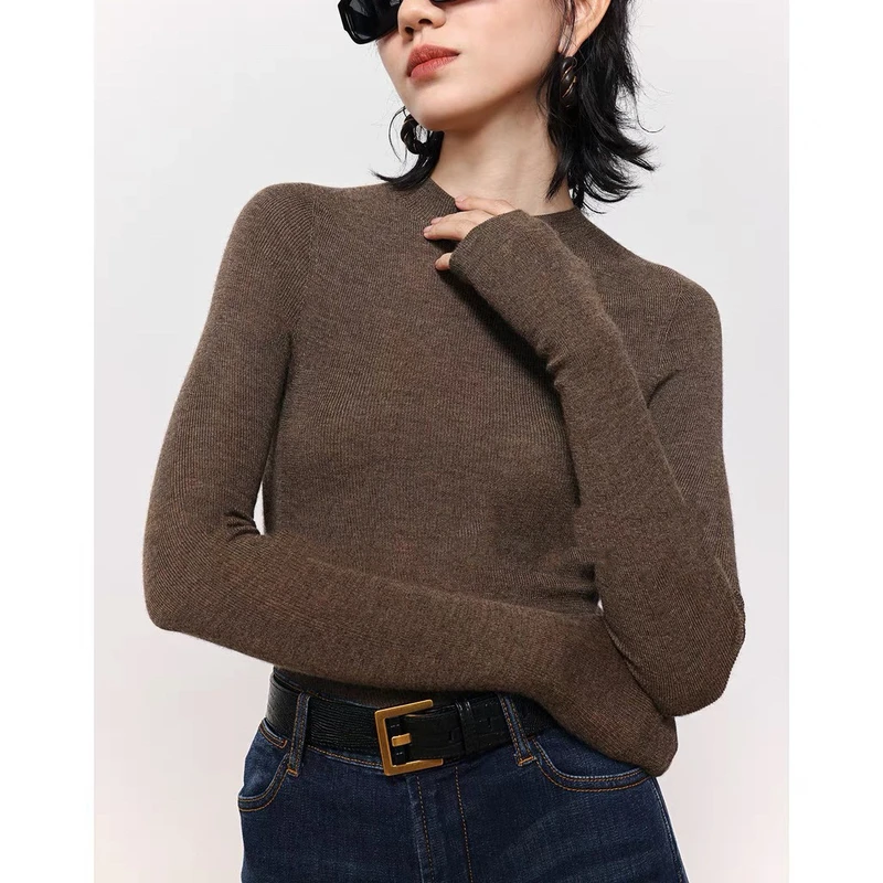 【简知】正规渠道精纺羊绒羊毛云朵打底针织衫