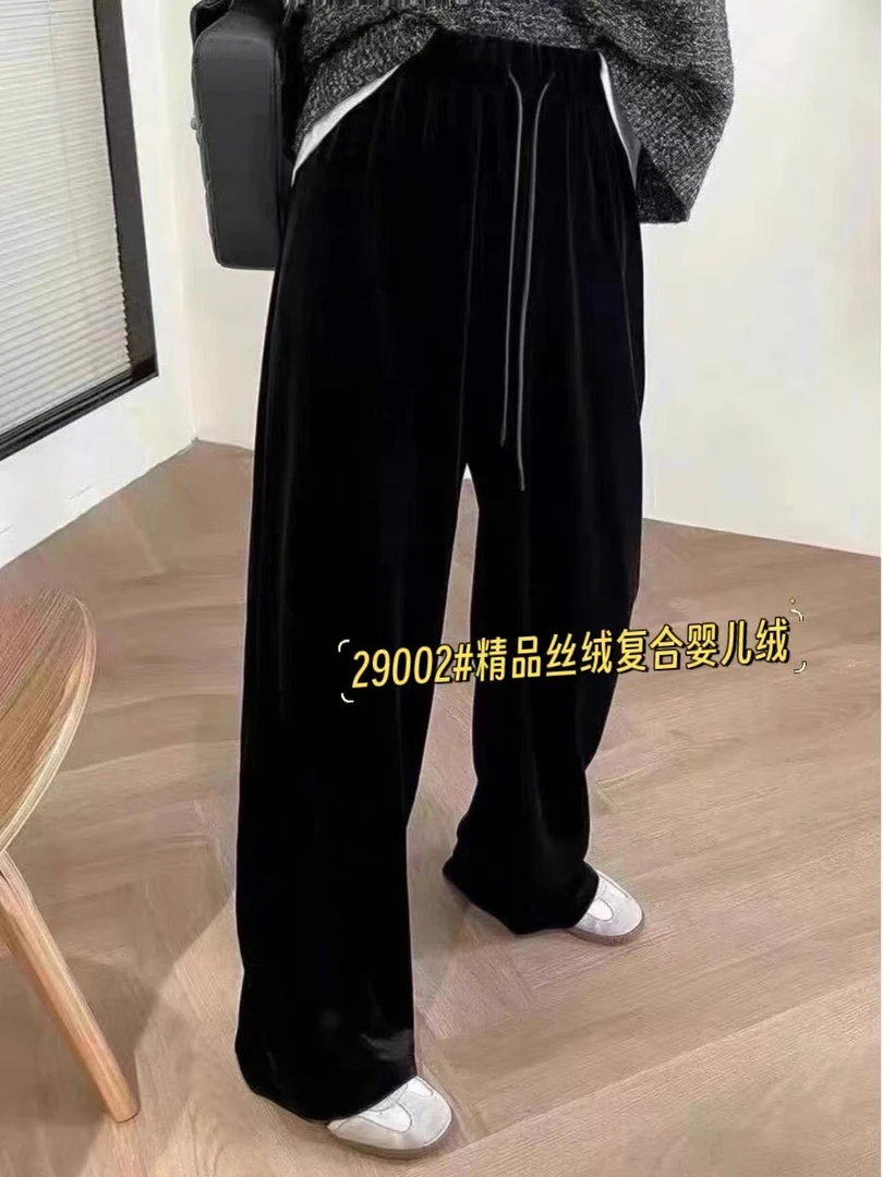 【NIANNIAN+】【29002】加绒丝绒休闲裤