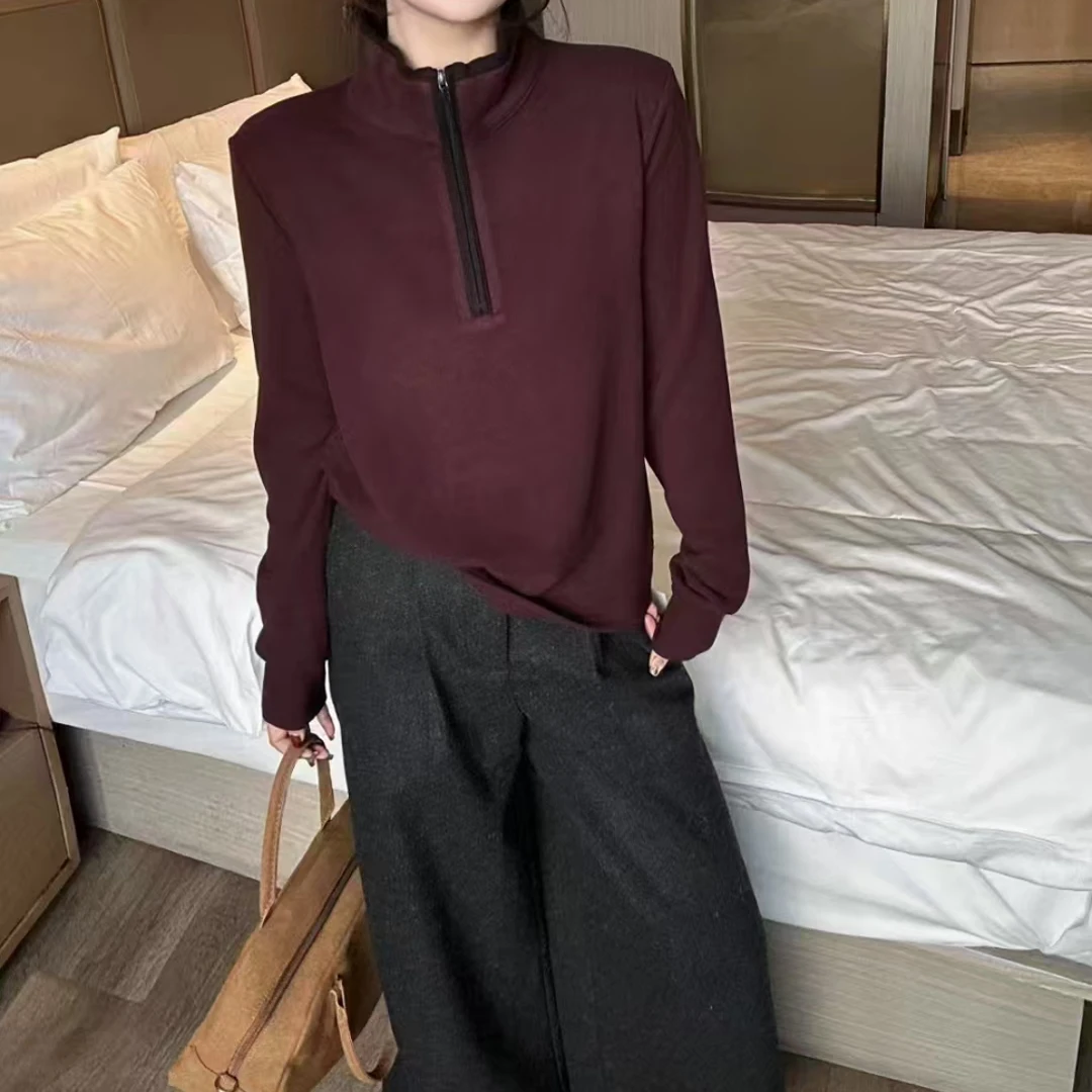 【NIANNIAN+】【黑拉链打底衫】