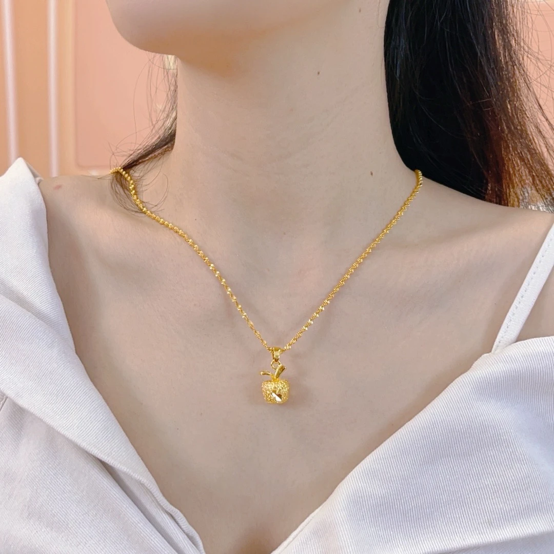 钛钢项链 平安果项链 M扣