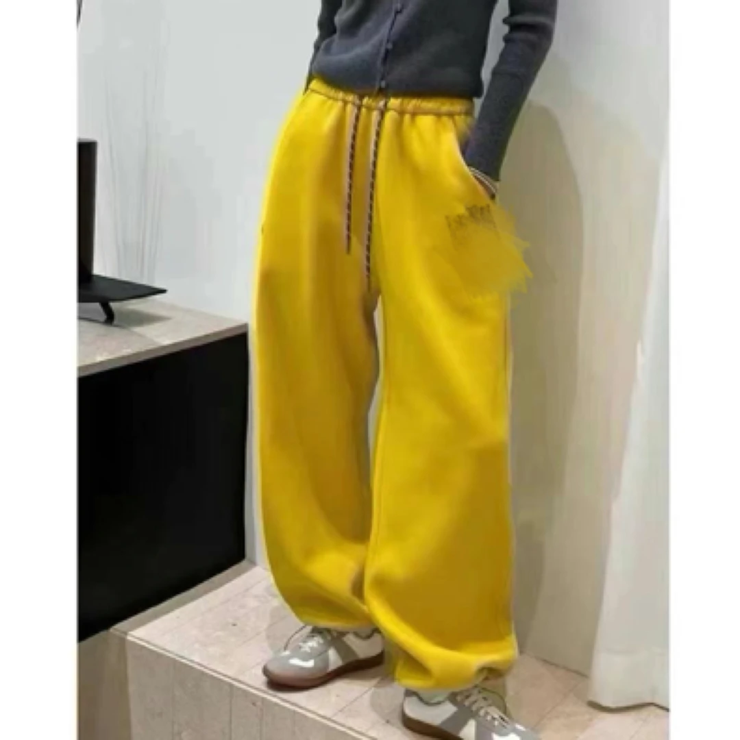 【C度笑笑力推】K6673新品时尚休闲高腰加绒脚口抽绳卫裤