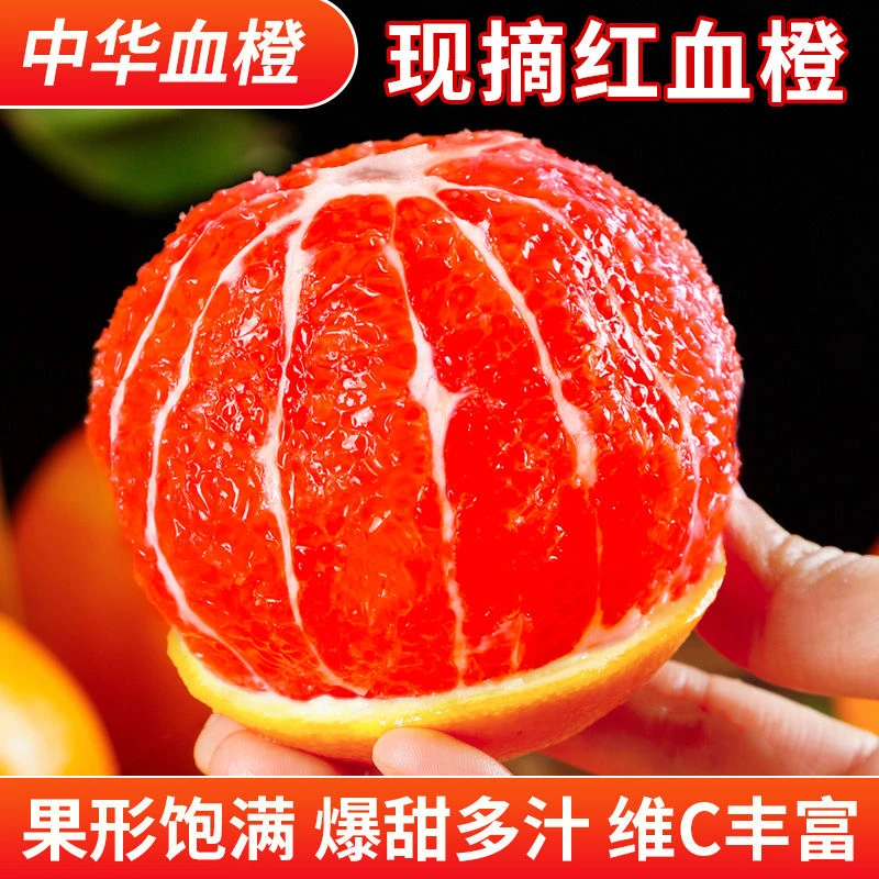 中华红血橙秭归红肉橙子新鲜水果香甜多汁新鲜红心橙子甜橙子