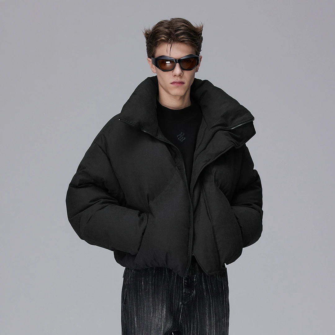 Rocawear美式潮牌斜绗线立领面包羽绒服宽松保暖羽绒加厚外套