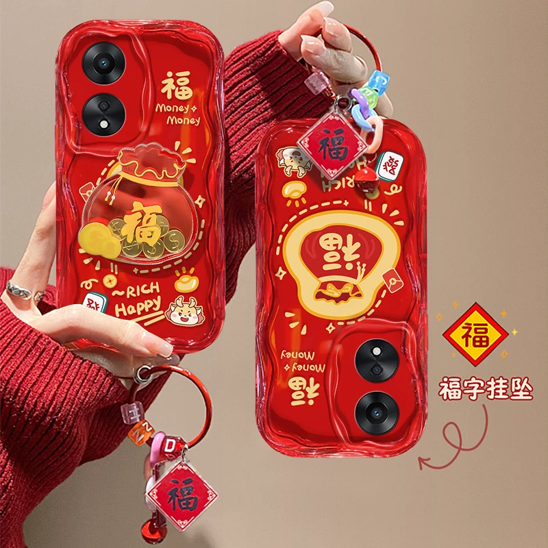 喜庆福袋oppoa1x手机壳PHJ110小众新年简约新款硅胶女款创意软壳