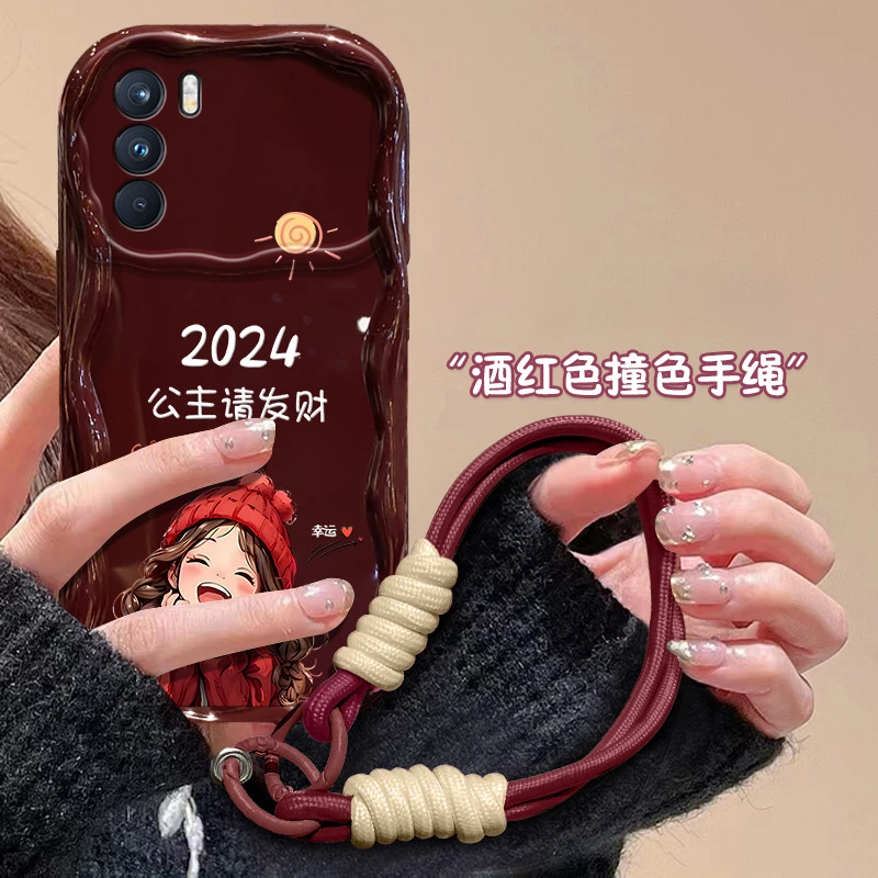 2024公主发财oppok9pro手机壳PEYM00本命年女款防摔新款硅胶软壳