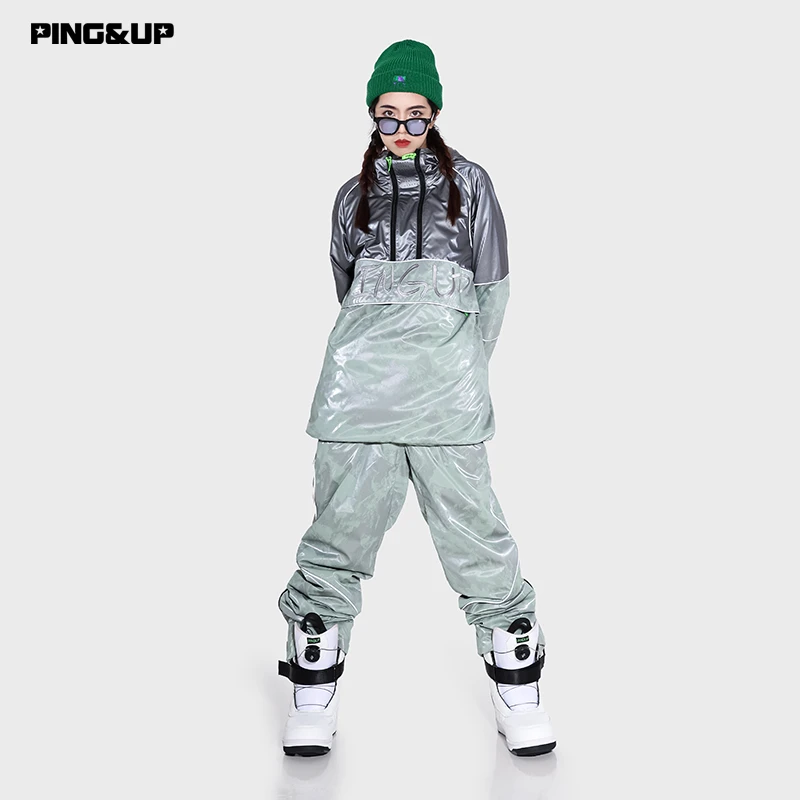 PINGUP单板滑雪服衣裤套装复古滑雪装备