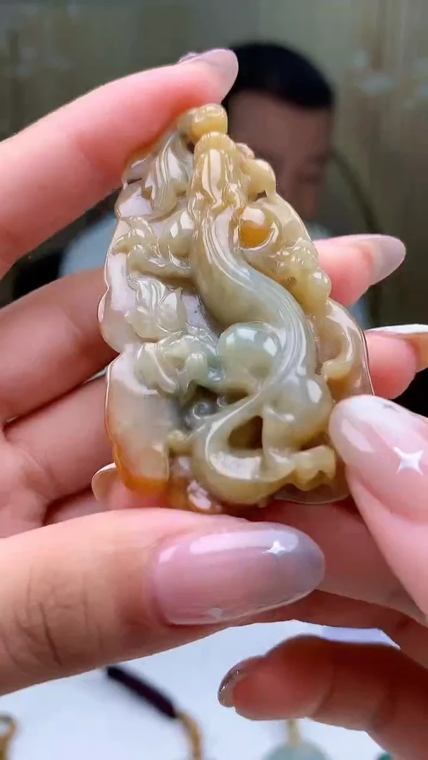 【闪购商品】定制翡翠未镶嵌4898xd-毛货挂件361