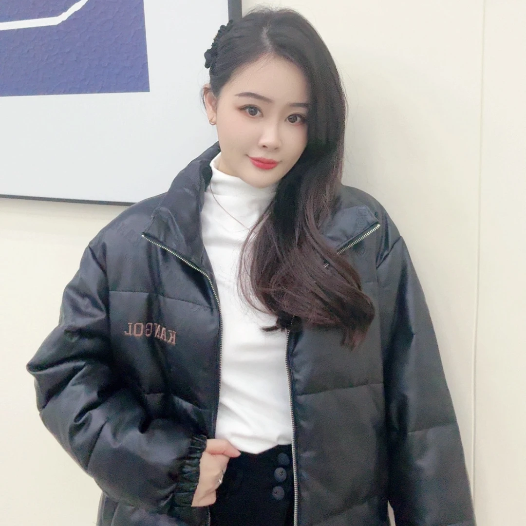 33151高级感复古PU皮棉服外套 冬季新款慵懒风