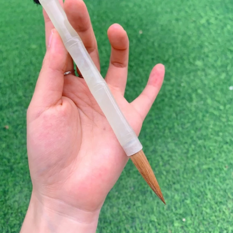 纯天然岫岩玉毛笔文房四宝毛笔送礼必备狼毫紫毫楷书隶书行书草书