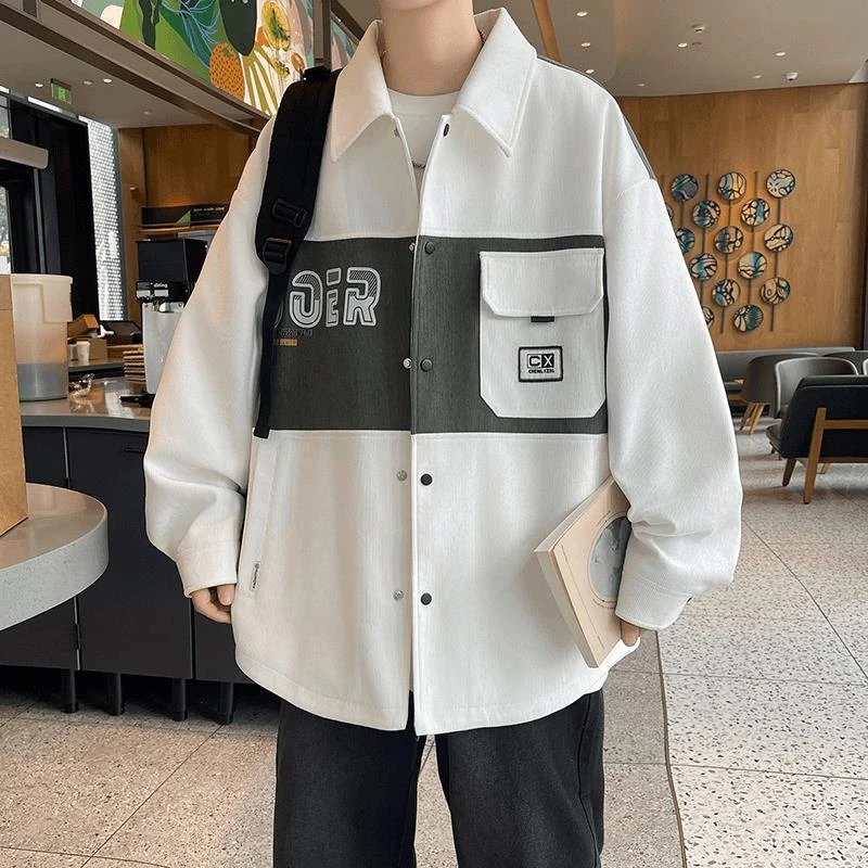 2024春秋季青少年男士夹克外套韩版潮流休闲百搭帅气学生百搭衬衫