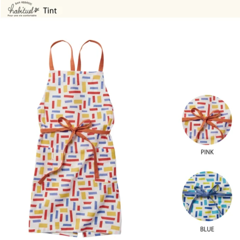 《日式纯棉围裙》印度产纯棉时尚女士防水成人可爱厚款家用做饭