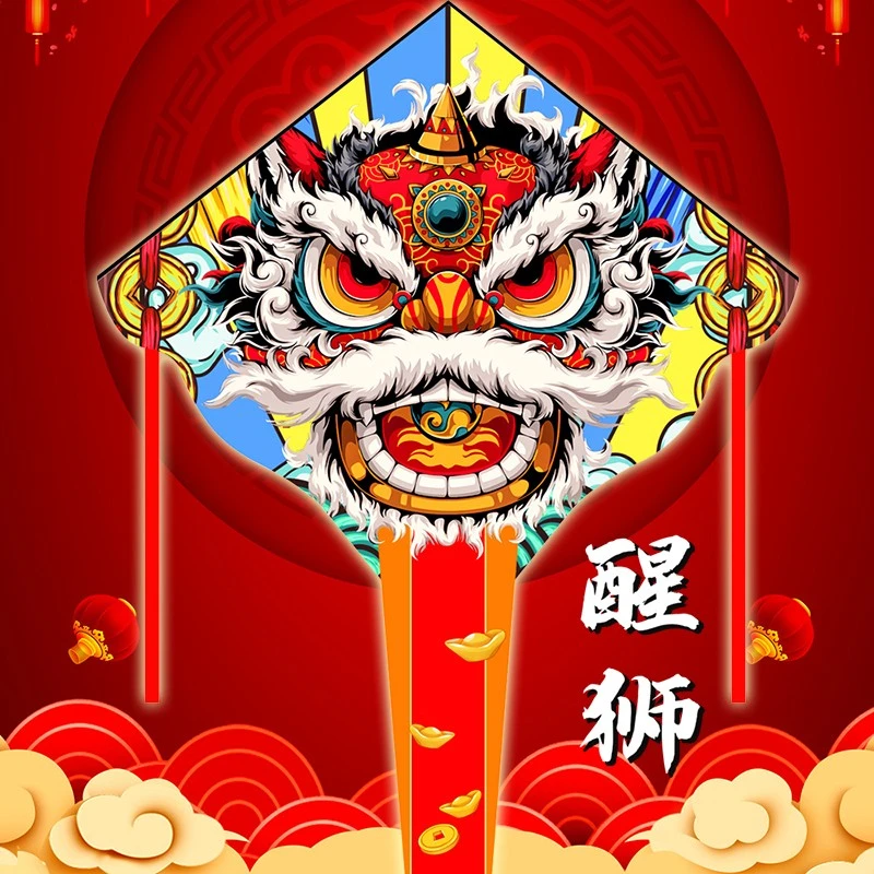 新款【醒狮风筝】国潮2023风筝舞狮成人大人专用微风易飞初学者