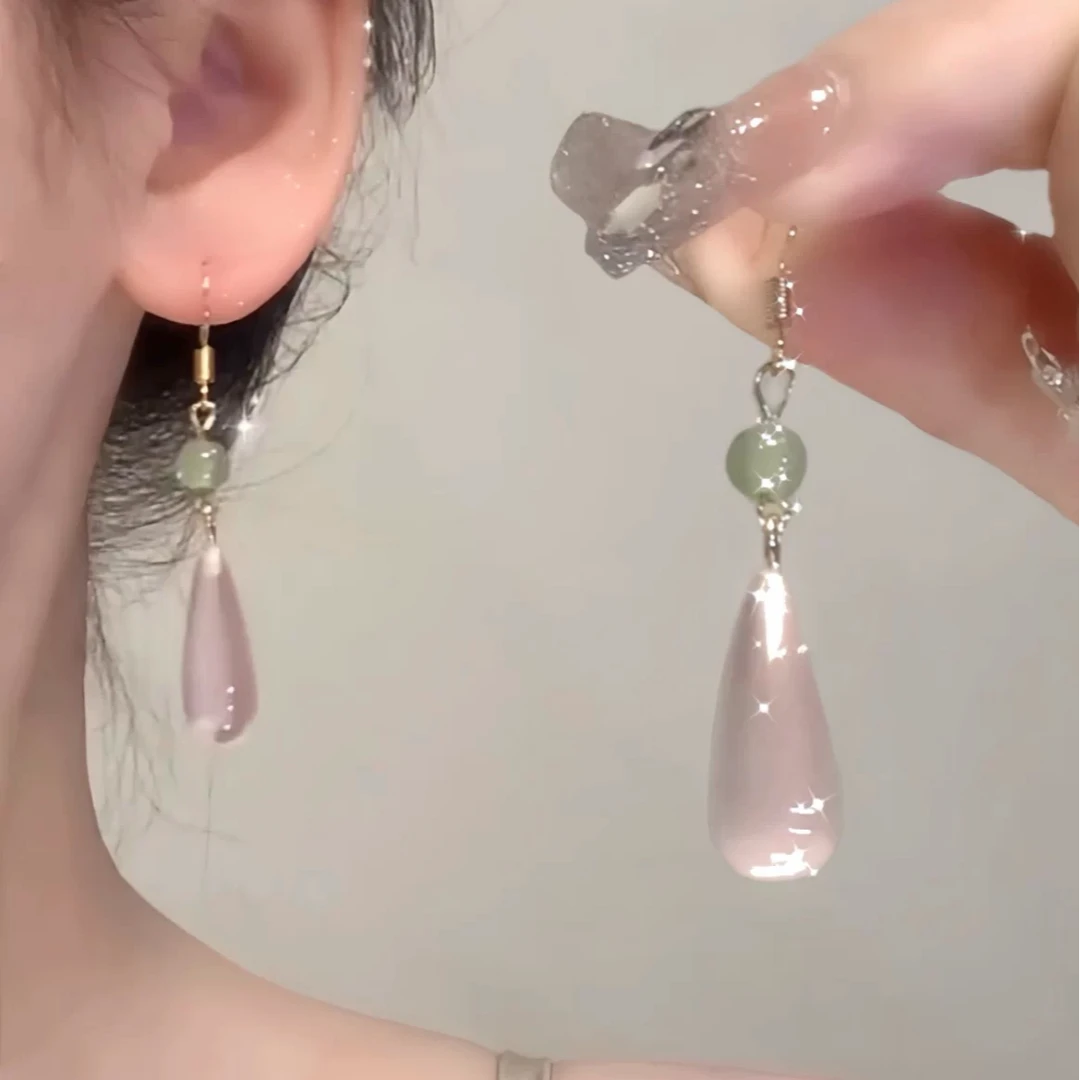 合金树脂耳饰 新中式复古耳坠小众高级感耳饰国潮风气质水滴耳夹