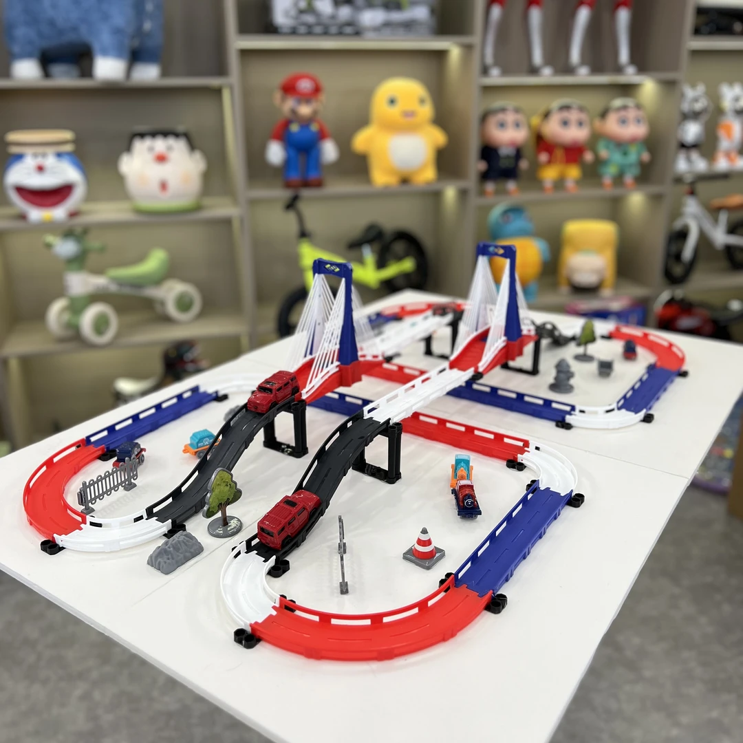 【135件套】白蓝轨道车黄色轨道车配1车（颜色随机）