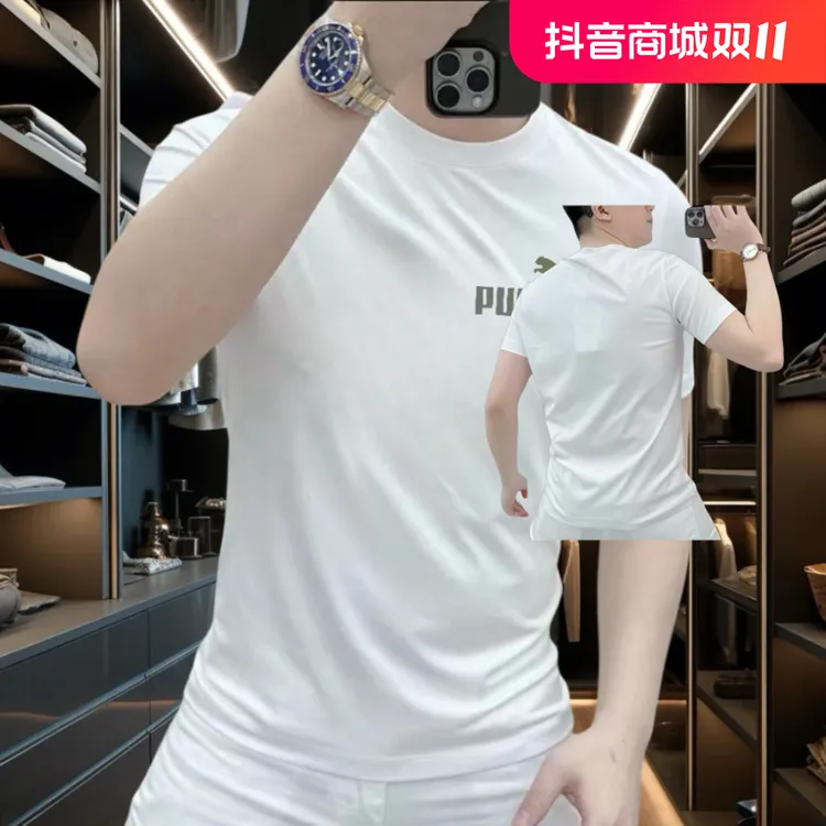 2024美式字母复古印花新款潮牌ins男短袖体恤休闲上衣服