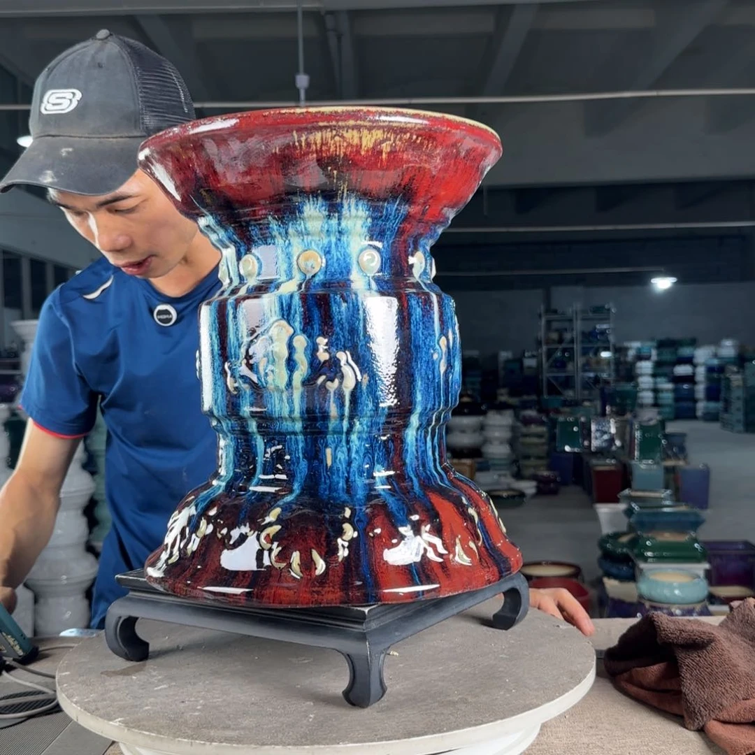 红陶20CM（含）-50CM（不含）迪*一风堂石湾盆陶瓷