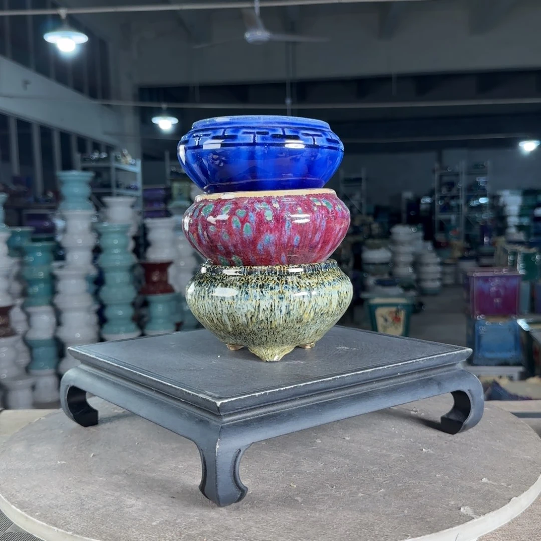 红陶20CM（含）-50CM（不含）弹**生一风堂石湾盆微瑕