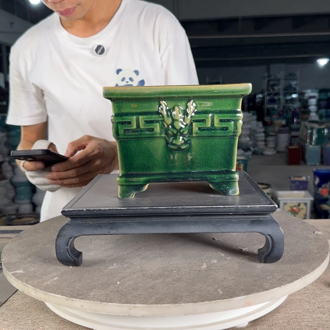 红陶20CM（含）-50CM（不含）一风堂石湾盆陶瓷 微瑕