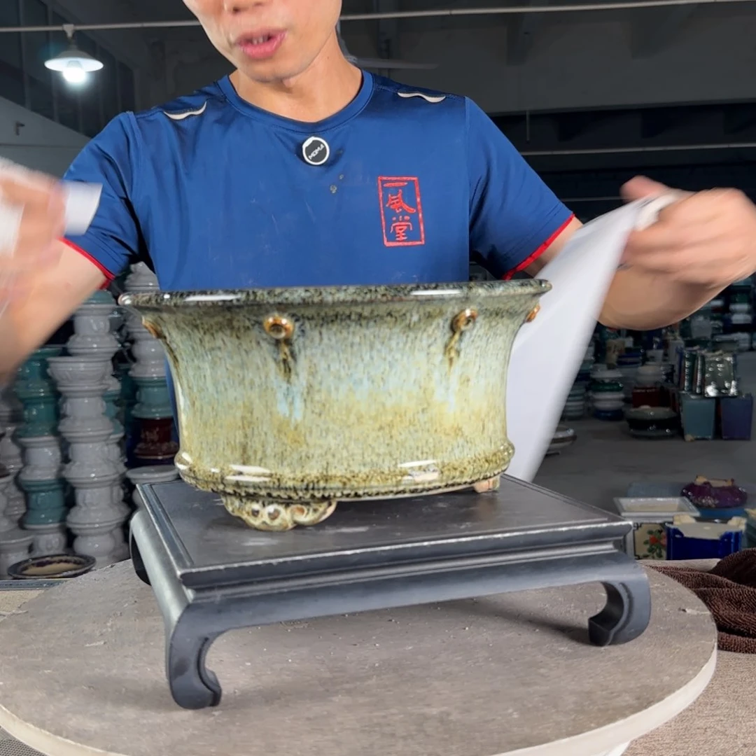 陶20CM（含）-50CM（不含）一风堂石湾盆陶瓷瑕疵620