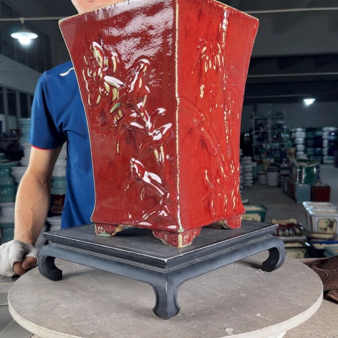 红陶20CM（含）-50CM（不含）一风堂石湾盆陶瓷