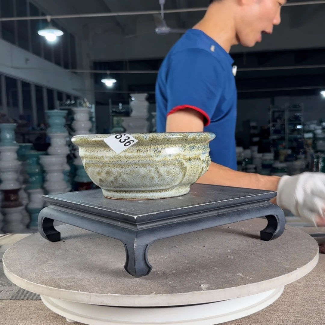 陶20CM（含）-50CM（不含）一风堂石湾盆陶瓷636