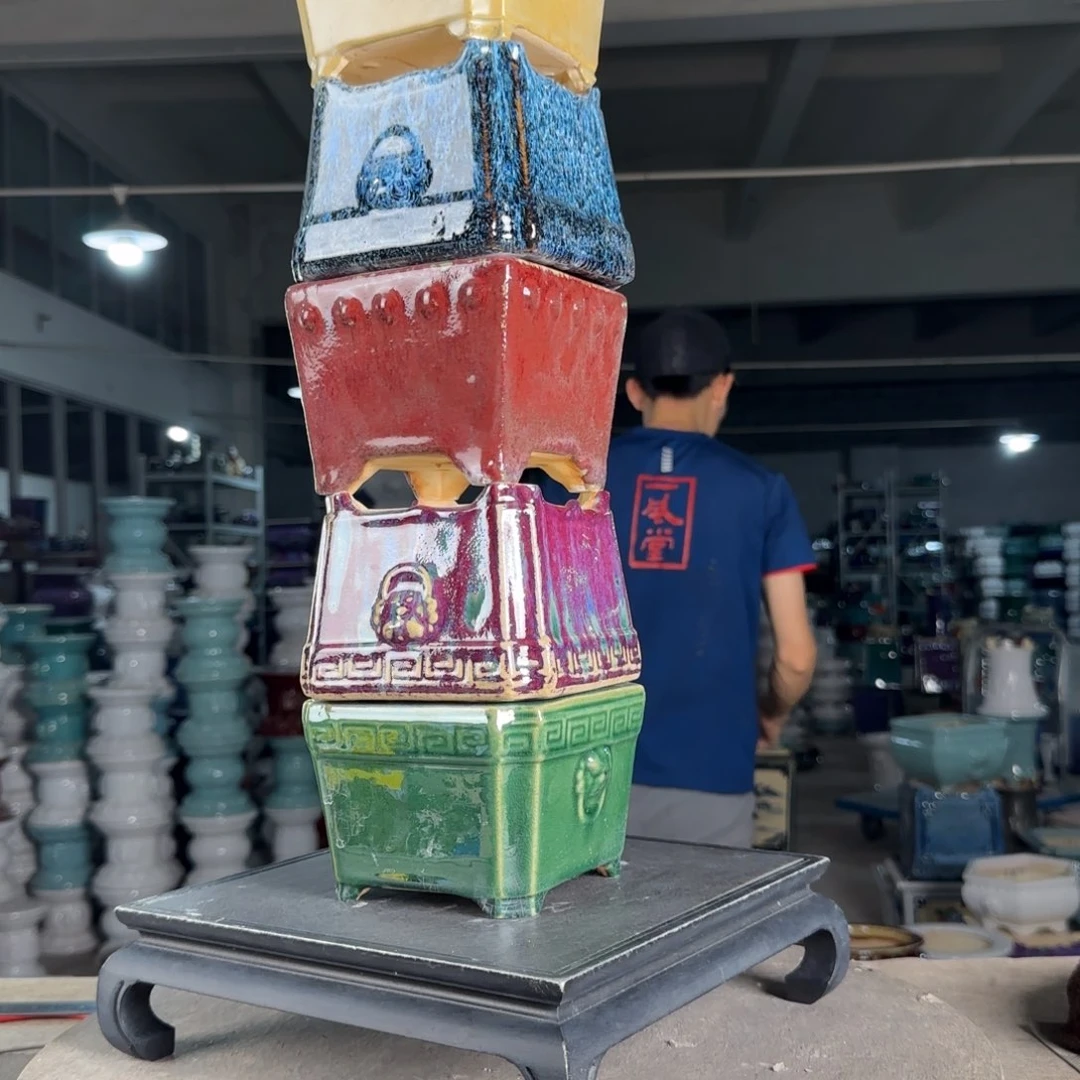 红陶20CM（含）-50CM（不含）一风堂石湾盆 微瑕777