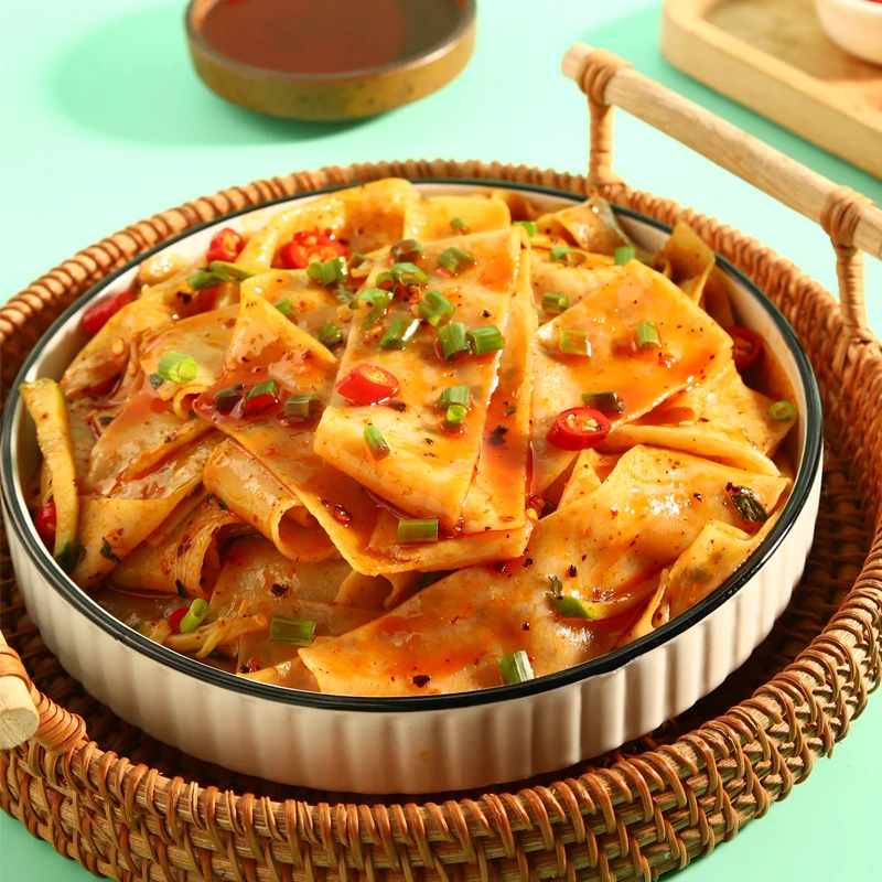 麻酱面皮宜人宜礼红油面皮5袋装凉皮拌面速食速食品方便面即食