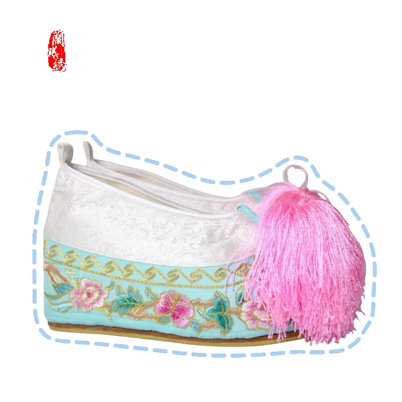 现货新品上新新款戏曲仿手绣花鞋牡丹花款含防滑牛筋可定制花旦