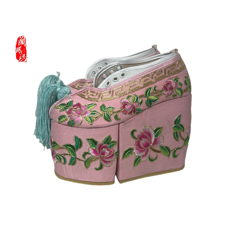 现货新款升级版断底鞋古风传统花旦民族风绣花中国风含防滑牛筋