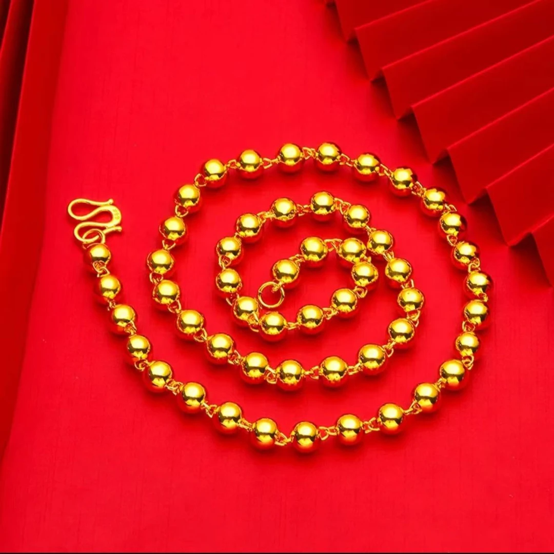 合金项链 圆珠项链 光面百搭 气质经典时尚男士 素款 霸气不掉色